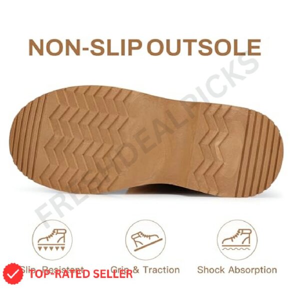 Suede Fur Lined Platform Snow Boots Waterproof Anti-Slip Winter Ankle Boots - Picture 7 of 8